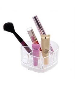 BUFFER® Kozmetik Makyaj Malzemesi Düzenleyici Kalpli Akrilik Organizer