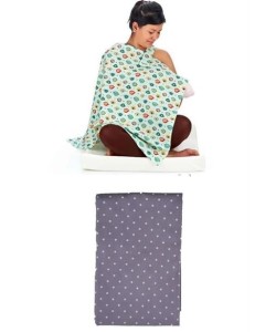 BUFFER® Kullanışlı Bebek Emzirme Önlüğü Gri Puantiyeli