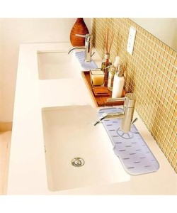 BUFFER® Lavabo İçin Silikon Esnek Mat Musluk Sapı Damlama Tutucu Raf Mutfak Tezgahı Sıçrama Koruma