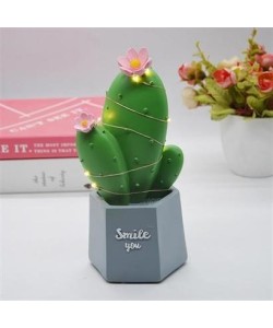 BUFFER® Led Işıklı Kaktüs Biblo Ev Dekorasyon ve Hediyelik Eşya Led Aydınlatma