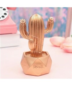 BUFFER® Led Işıklı Sevimli Kaktüs Dekoratif Masa Lambası Mini Biblo Gece Lambası-GOLD