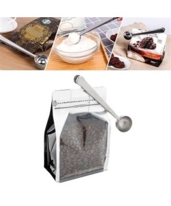 BUFFER® Mandallı Kahve Ölçü Kaşığı Silver Çok Fonksiyonlu Paslanmaz Çelik Kaşık