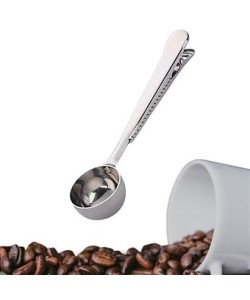 BUFFER® Mandallı Kahve Ölçü Kaşığı Silver Çok Fonksiyonlu Paslanmaz Çelik Kaşık