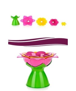 BUFFER® Manolya Çiçek Tasarımlı 3 Farklı Boy Matruşka Huni Seti ve Standı