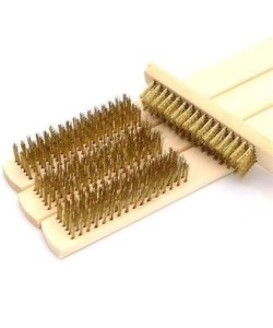 BUFFER® Metal Telli Fırça Ahşap Saplı Pas Kir Sökme Temizleme Fırçası