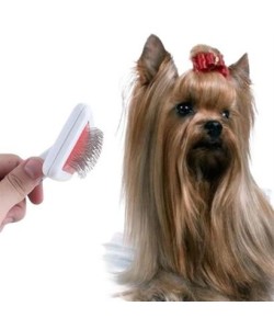 BUFFER® Paslanmaz Evcil Hayvan Kedi Köpek Tüy Tarama Toplama Fırçası Kolay Temizlenir Bakım Aleti