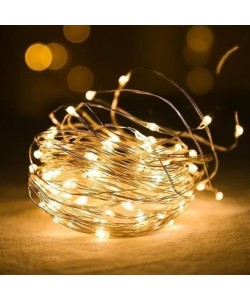 BUFFER® Peri Led Işık 10 Metre (Sarı) Pilli Aydınlatma Şerit Led Saçak Spot Süsleme