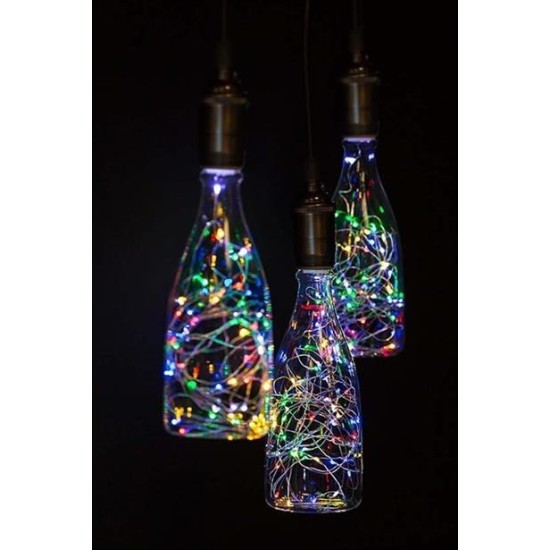 BUFFER® Pilli Renkli Peri Led Işık Dekoratif Aydınlatma 5 Metre RGB Led