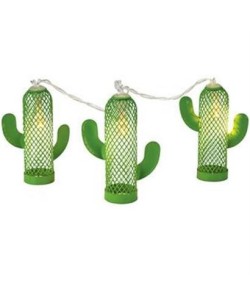 BUFFER® Pilli Yeşil Kaktüs Led Işık Zinciri Dekoratif Süs Aydınlatması