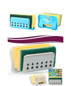 BUFFER® Pratik Mutfak Lavabo Vantuzlu Bulaşık Süngeri Askısı Aparatı