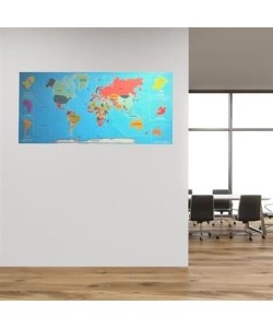 BUFFER® Renkli Atlas Dünya Haritası Manyetik Yapıştırıcı Gerektirmeyen Duvar Stickerı 118 CM * 56 CM