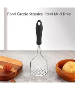 BUFFER® Renkli Plastik Saplı Paslanmaz Metal Patates Ezici Püre Yapıcı