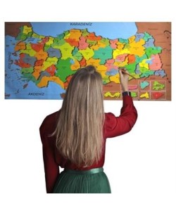 BUFFER® Renkli Türkiye Haritası Manyetik Yapıştırıcı Gerektirmeyen Duvar Stickerı 118 CM * 56 CM