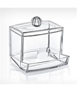 BUFFER® Şeffaf Kapaklı Kulak Temizleme Çubuğu Organizatörü Saklama Kutusu