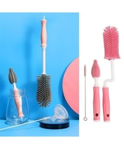 BUFFER® Silikon Uçlu Ekstra Yumuşak Kıllı Sağlam Kavanoz Bardak  Şişe Ve Biberon Temizleme Fırçası