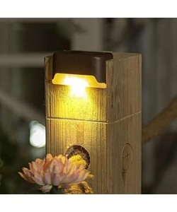 BUFFER® Solar Güneş Enerjili Şarj Edilen Köşebent Merdiven Veranda Bahçe Yolu Led Lamba Işık 4 Adet