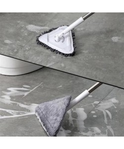 BUFFER® Teleskopik Saplı 150 cm Üçgen Mop Cam Duvar Tavan Fayans Parke Temizleyici Mop