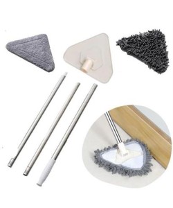 BUFFER® Teleskopik Saplı 150 cm Üçgen Mop Cam Duvar Tavan Fayans Parke Temizleyici Mop