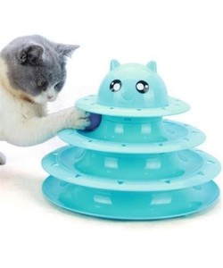 BUFFER® Tower Of Tracks Eğlenceli Üç Katlı Kedi Oyuncağı Seti Kedi Oyunu