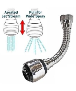 BUFFER® Turbo Flex 2 Aşamalı Plastik Esnek Musluk Başlığı Pratik Tak Kullan