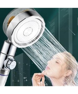 BUFFER® Turbo Pervaneli ve Filtreli Su Tasarruflu 360 Derece Dönebilen Tazyikli Duş Başlığı