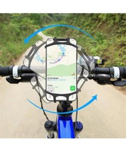 BUFFER® Universal Bisiklet Motosiklet Çocuk Arabası Silikon 360 Derece Telefon Tutucu Tüm Modellerle