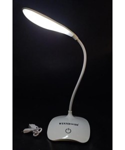 BUFFER® USB Şarj Olabilen 360 Derece Oynar Başlıklı Beyaz Işıklı Dokunmatik Dimmerli Led Aydınlatmal