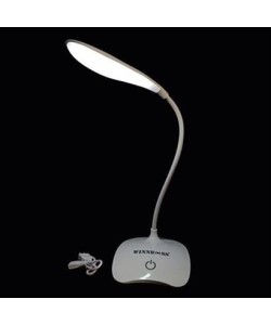 BUFFER® USB Şarj Olabilen 360 Derece Oynar Başlıklı Beyaz Işıklı Dokunmatik Dimmerli Led Aydınlatmal