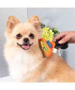 BUFFER® Uzun Tüylü Köpekler İçin Kolay Tarama Fırçası Temizlenebilir Çelik Tarak Tüy Toplayıcı Mediu