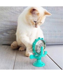 Buffer® Vantuzlu Zilli İnteraktif Dönebilen Mama Kaplı Renkli Eğlenceli Eğitici Kedi Oyuncağı