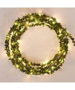 BUFFER® Yapraklı Dekorlu 3 Metre Peri Led Pilli  Işık Yılbaşı Aydınlatma