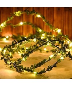 BUFFER® Yapraklı Dekorlu 3 Metre Peri Led Pilli  Işık Yılbaşı Aydınlatma