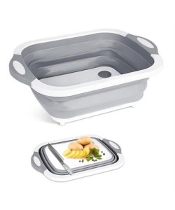 Katlanabilir Süzgeçli Kesme Tahtası ve Badya