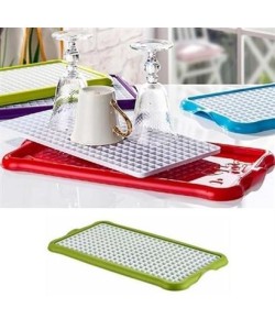 Pratik Lavabo Tezgah Üstü Bulaşık Kurutmalığı Süzmatik 22x40 cm