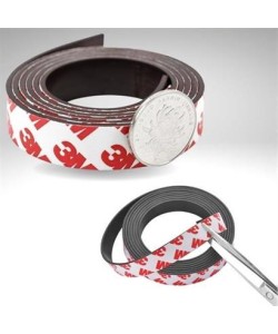 Yapışkanlı Şerit Mıknatıs Magnet Kes Kullan Güçlü Sağlam Rulo Çıkarılması Kolay Siyah 2cm x 1 mt