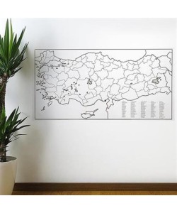 Yazılabilir Türkiye Haritası Manyetik Duvar Stickerı 110 x 56 cm